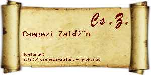 Csegezi Zalán névjegykártya